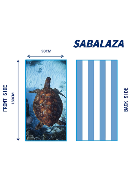 180×90CM XL Double Sided Beach Towel-Sea Turtle