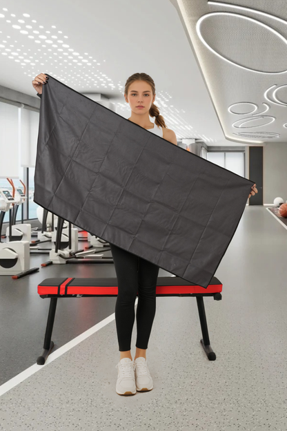 120×60CM Double Sided Gym Towel-Black And Grey