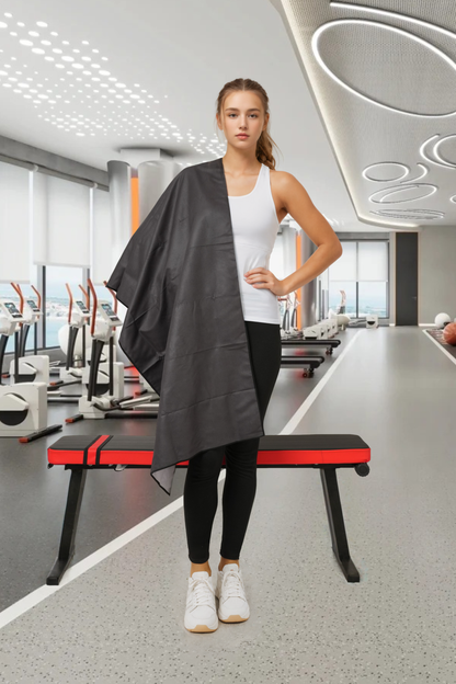 120×60CM Double Sided Gym Towel-Black And Grey