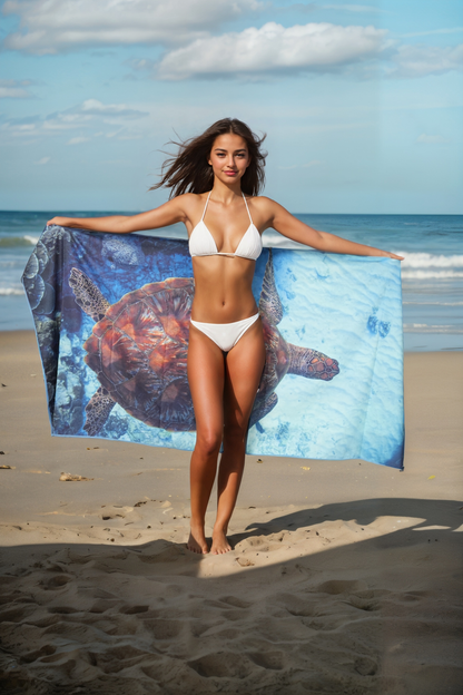 180×90CM XL Double Sided Beach Towel-Sea Turtle