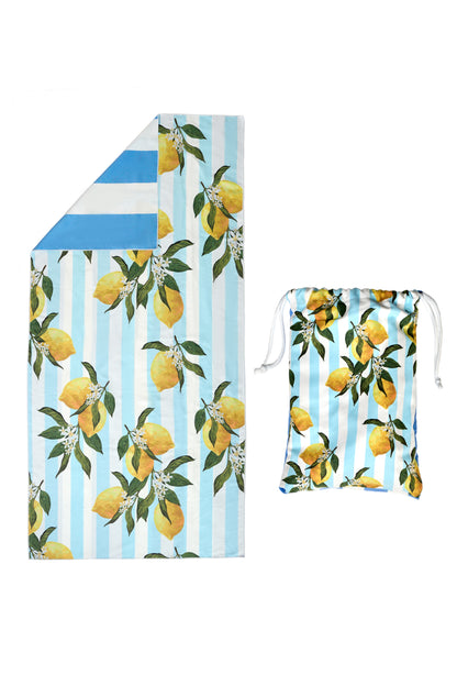 180×90CM XL Double Sided Beach Towel-Lemon