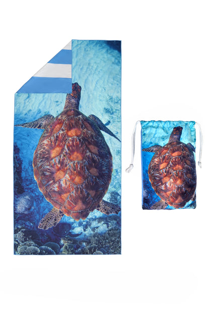 180×90CM XL Double Sided Beach Towel-Sea Turtle